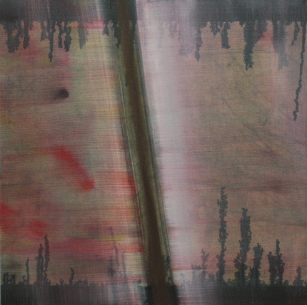 Vignette/DreamScene,56 cm x 56 cm, oil on canvas, 2013. Copyright Pip Dickens